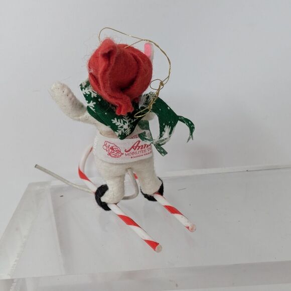 Annalee Mouse Skiing green scarf Christmas Ornament 1994, 4" - Picture 6 of 12